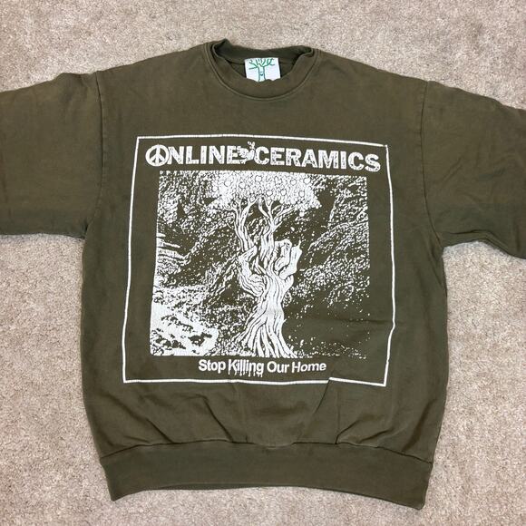 Online Ceramics Nature = Nurture Stop Killing Our Home Sweatshirt Small Hippie - Picture 2 of 12